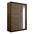 Ormar s ogledalom SANTINO 150x215 cm hrast craft/crna