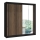Ormar s ogledalom SANTINO 203x215 cm crna/hrast craft