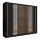 Ormar s ogledalom SANTINO 250x215 cm crna/hrast craft