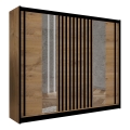 Ormar s ogledalom SANTINO 250x215 cm hrast craft/crna