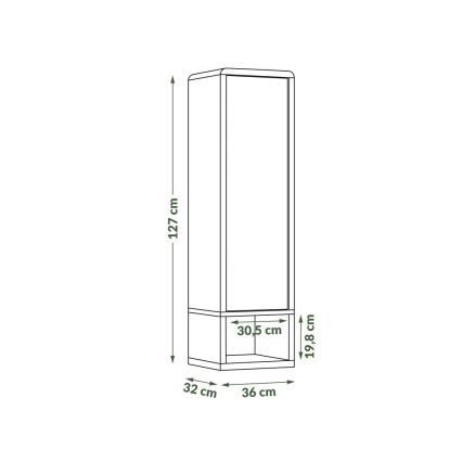Ormarić s otvorenom policom FRED antracit/hrast artisan