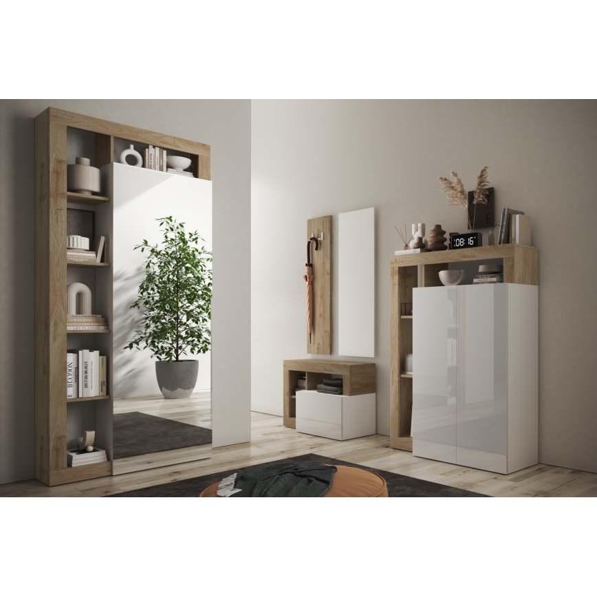 Ormar za odjeću LENOR 91x209 cm bijeli/smeđi