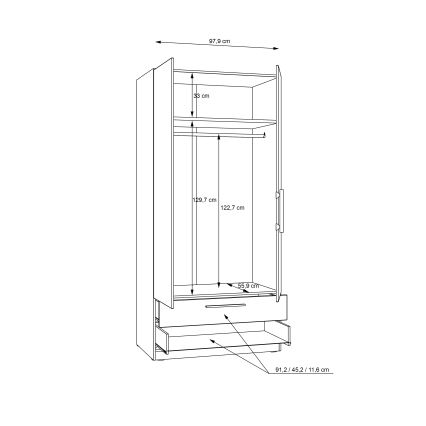 Ormar za odjeću MARO 100x213 cm hrast artisan