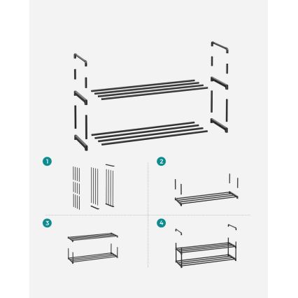 Ormarić za cipele ALVORO, crni