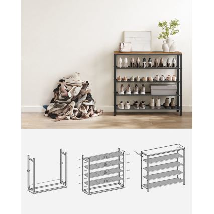 Ormarić za cipele DAVOR smeđa/crna