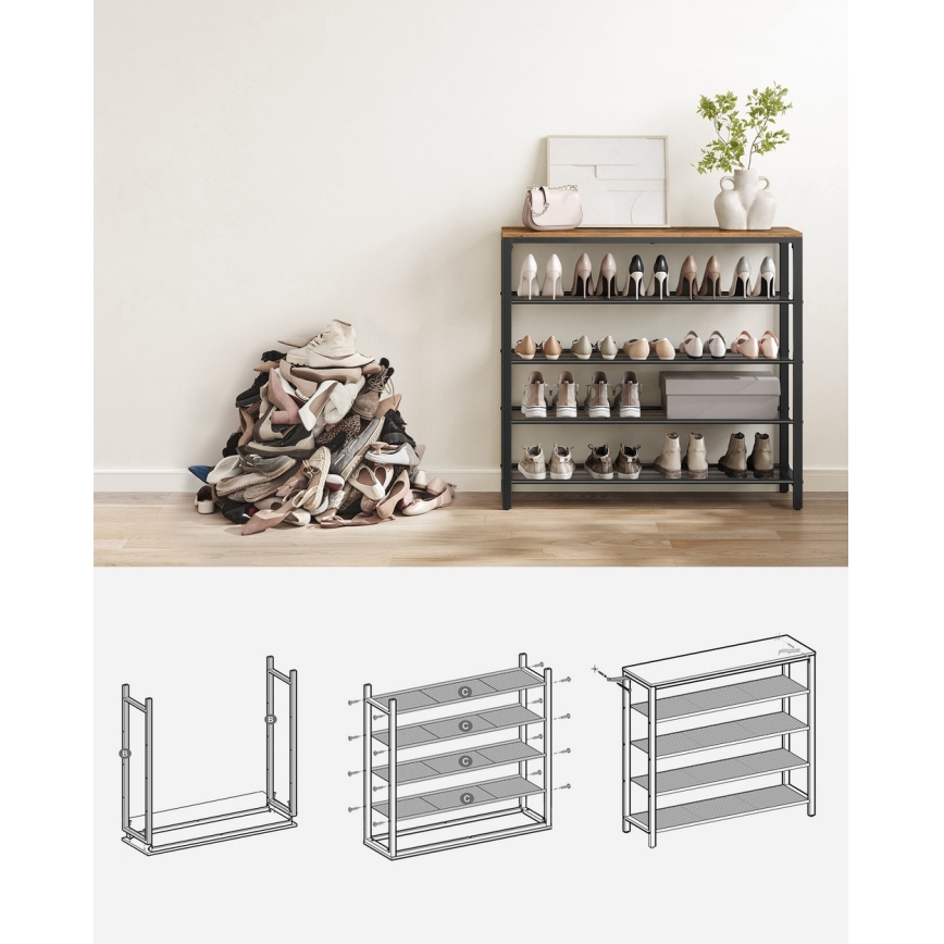 Ormarić za cipele DAVOR smeđa/crna