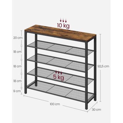 Ormarić za cipele DAVOR smeđa/crna