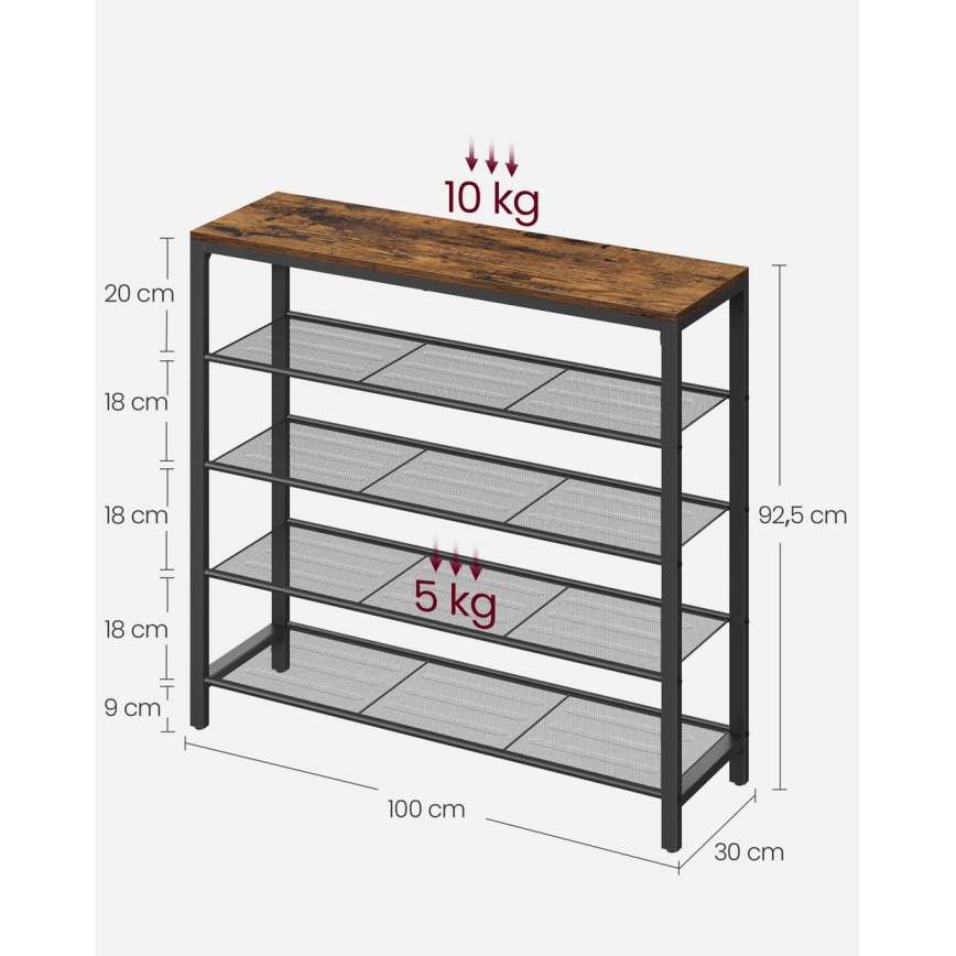 Ormarić za cipele DAVOR smeđa/crna