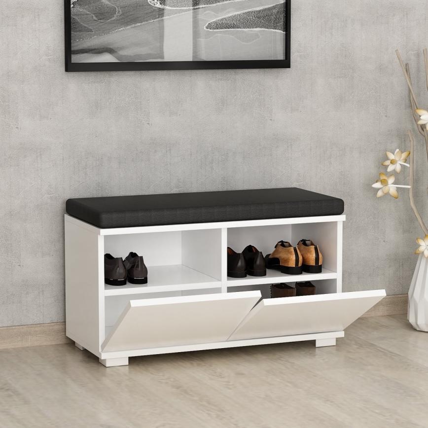 Ormarić za cipele DRAGO 42x80 cm bijela/crna