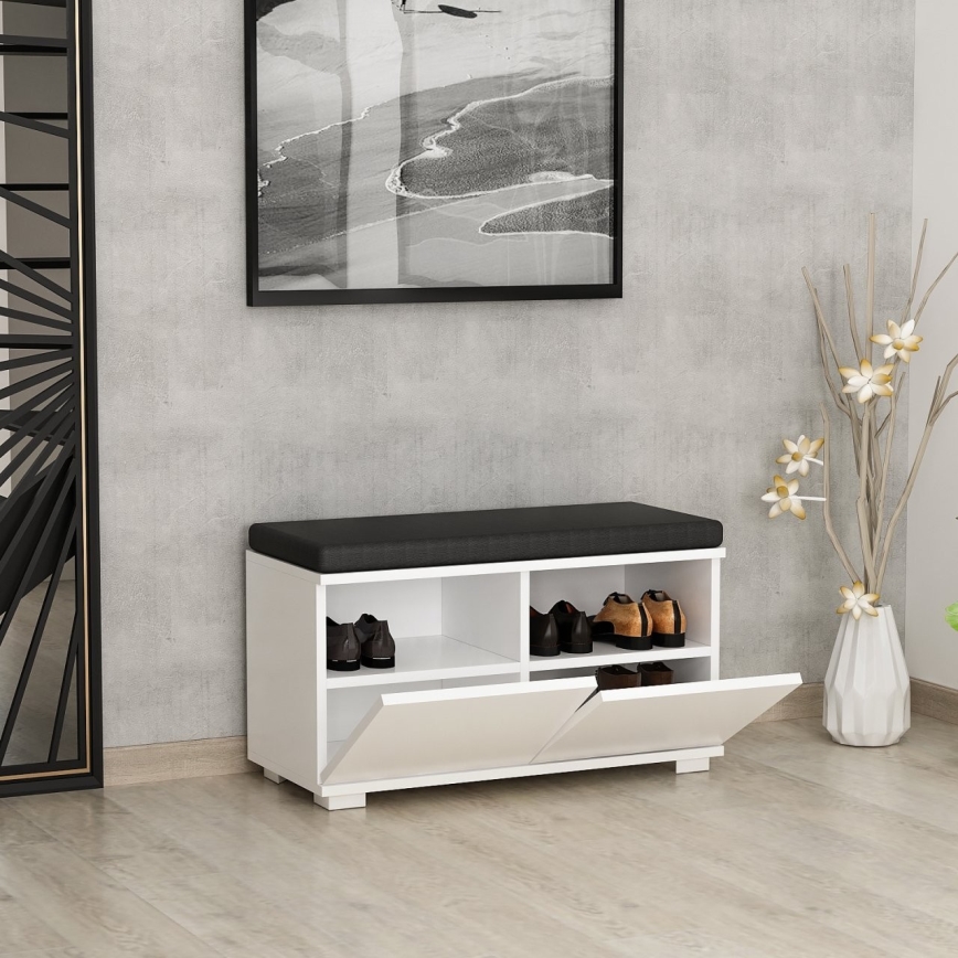Ormarić za cipele DRAGO 42x80 cm bijela/crna