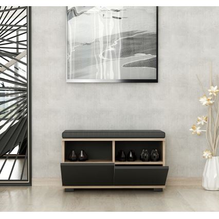 Ormarić za cipele DRAGO 42x80 cm crna/orah