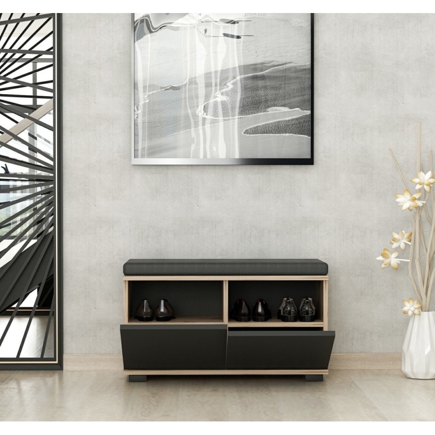 Ormarić za cipele DRAGO 42x80 cm crna/orah