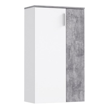 Ormarić za cipele ETON bijela/siva, betonski dekor