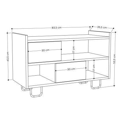 Ormarić za cipele TROY 53,5x83,5 cm siva