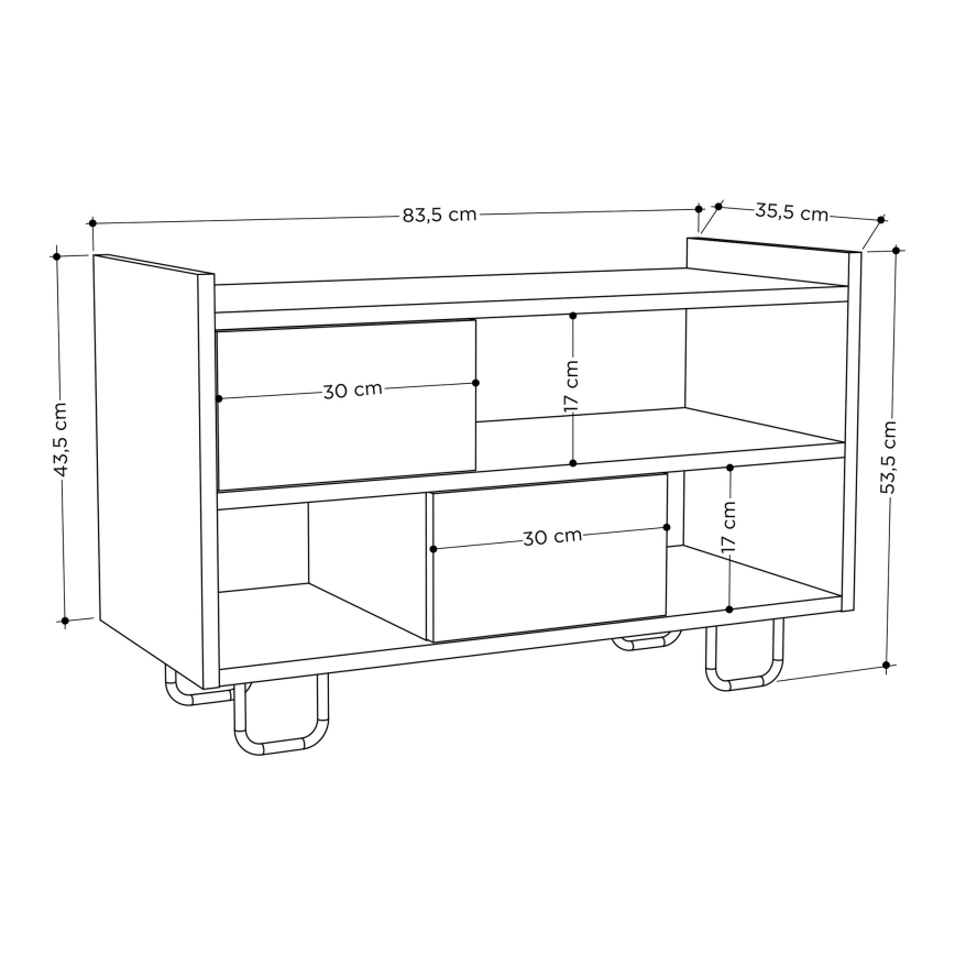Ormarić za cipele TROY 53,5x83,5 cm siva