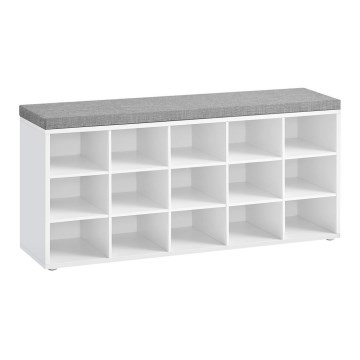 Ormarić za cipele VOREN 105x48x30 cm bijela/siva