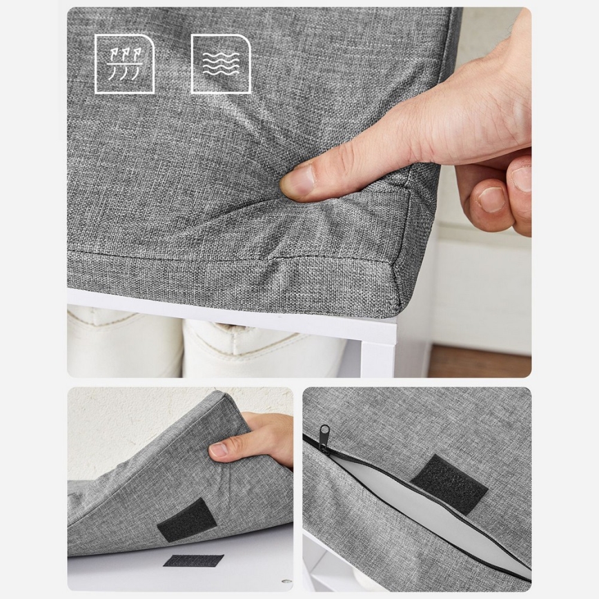 Ormarić za cipele VOREN 105x48x30 cm bijela/siva