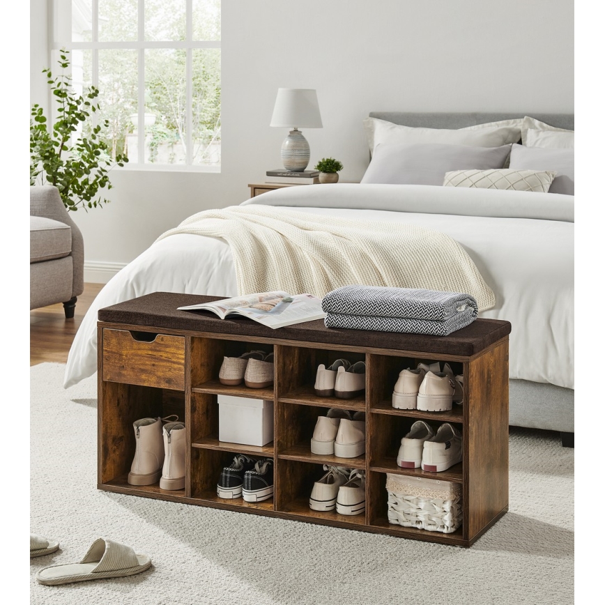 Ormarić za cipele VOREN smeđa/crna