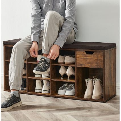 Ormarić za cipele VOREN smeđa/crna