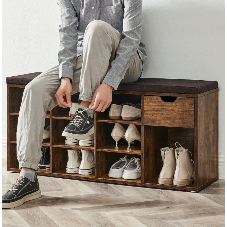 Ormarić za cipele VOREN smeđa/crna