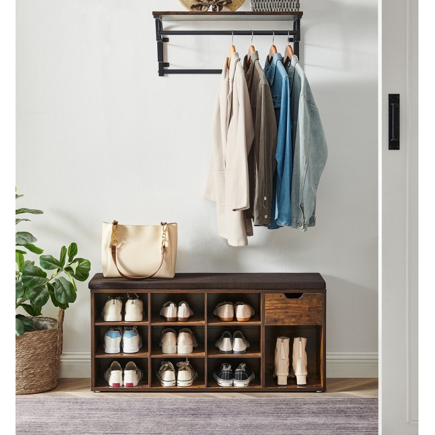 Ormarić za cipele VOREN smeđa/crna