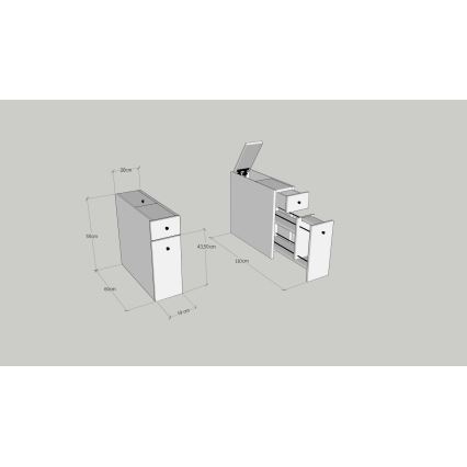 Ormarić za kupaonicu MELODY dekor mramora bež