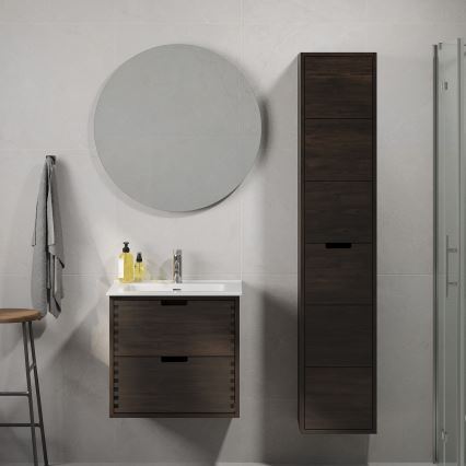 Ormarić za kupaonicu s umivaonikom GRIBSKOV 60 cm smeđa/hrast/bijela
