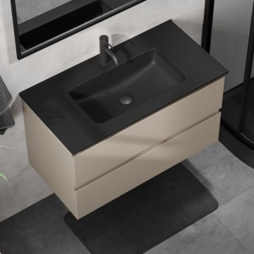 Ormarić za kupaonicu s umivaonikom KENWOOD 91 cm Marakesh/crna