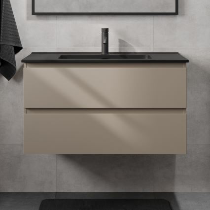 Ormarić za kupaonicu s umivaonikom KENWOOD 91 cm Marakesh/crna