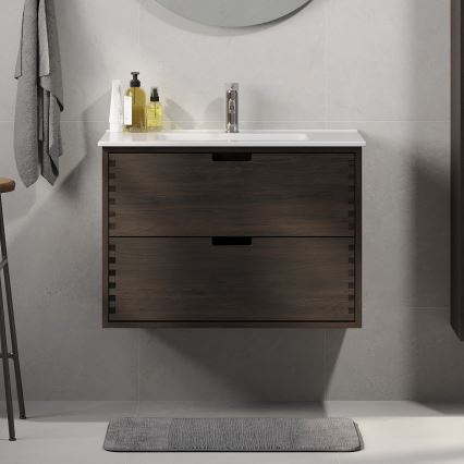 Ormarić za umivaonik GRIBSKOV 80 cm, smeđi/hrast