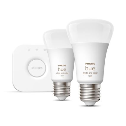 Početni paket Philips Hue WHITE AND COLOR AMBIANCE 2x E27/9W/230V 2000-6500K + Hue Bridge