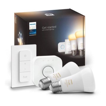 Osnovni komplet Philips Hue WHITE AMBIANCE 2xE27/8W/230V + Hue Bridge i prekidač za prigušivanje