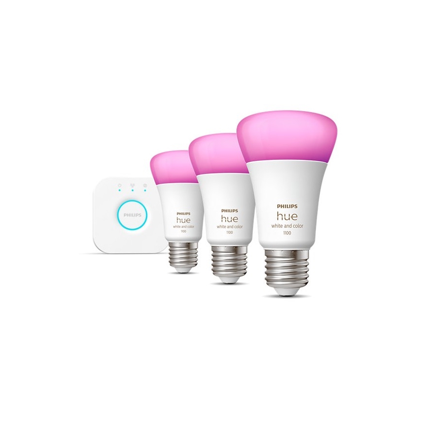 Osnovni set Philips Hue WHITE AND COLOR AMBIANCE 3xE27/9W/230V 2000-6500K + uređaj za povezivanje