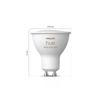 Početni paket Philips Hue WHITE AND COLOR AMBIANCE 3xGU10/4,2W 2000-6500K + Hue bridge i dimmer prekidač