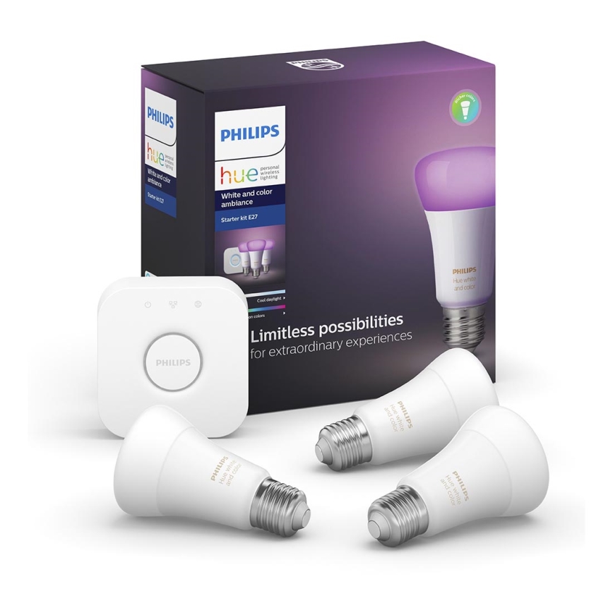 Osnovni set Philips Hue WHITE AND COLOR AMBIANCE 3xE27/9,5W/230V 2000-6500K