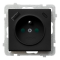 Ospel - Kućna utičnica bez okvira 230V + 1xUSB-A + 1xUSB-C SONATA crna