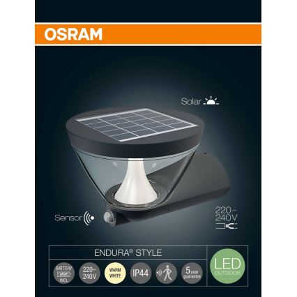 Osram - LED solarna zidna svjetiljka sa senzorom ENDURA 1xLED/6,5W/230V IP44