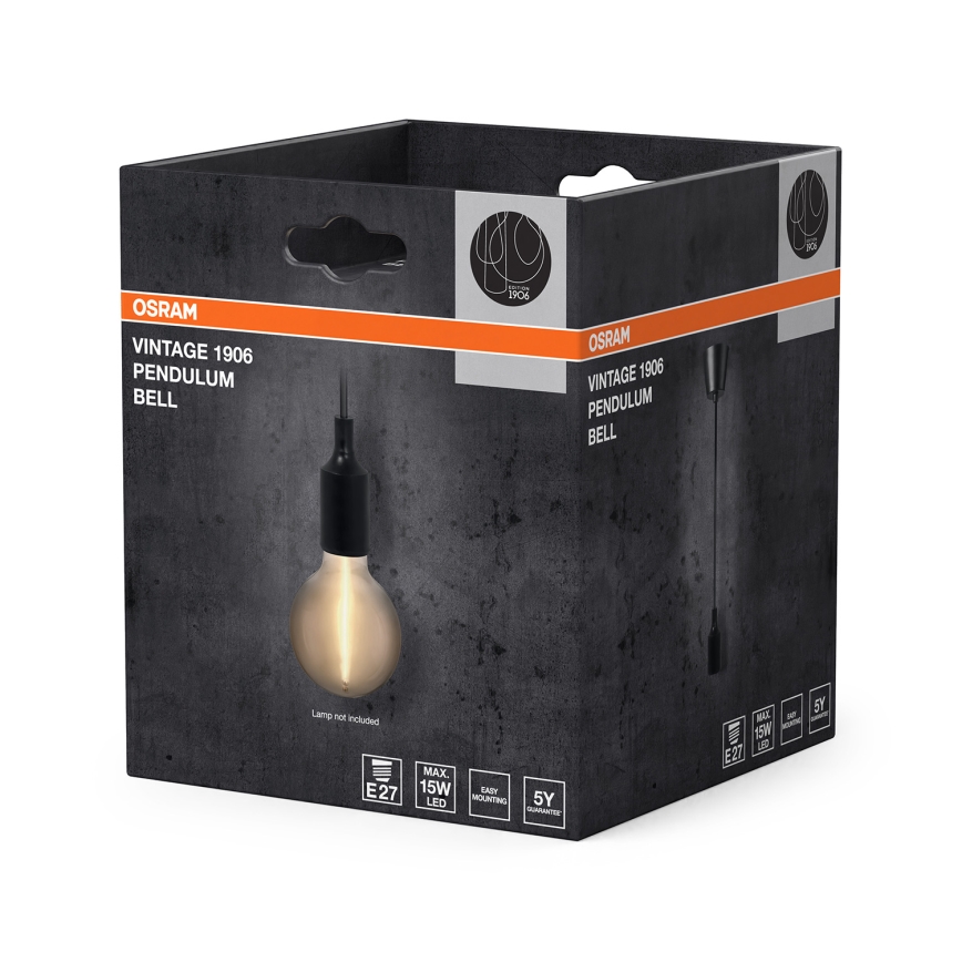 Osram - Kabel za napajanje PENDULUM BELL 1xE27/15W/230V crni