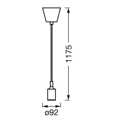 Osram - Kabel za napajanje PENDULUM BELL 1xE27/15W/230V crni