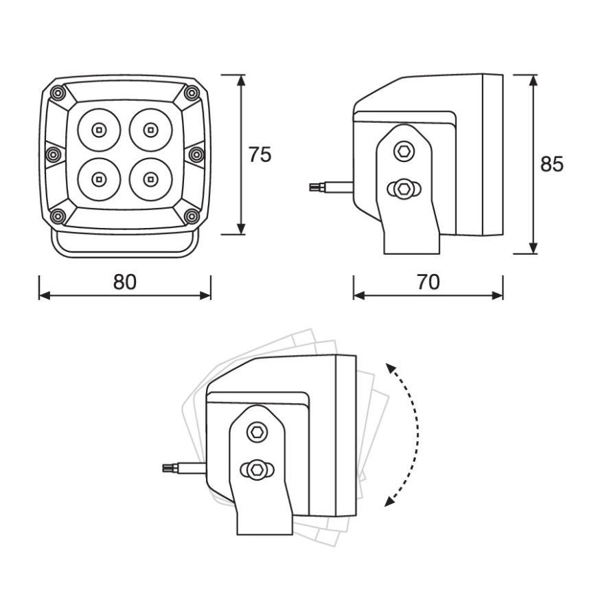 Osram - SET 2x LED reflektora za automobil LEDRIVING WL VX80-SP LED/20W/12/24V 6000K IP67