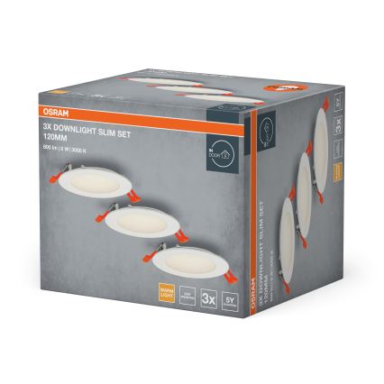 Osram - Set od 3 LED ugradnih svjetiljki SPOT LED/8W/230V 3000K Ø 12 cm bijele