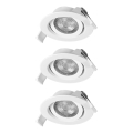 Osram - Komplet od 3 LED prigušive ugradne svjetiljke SPOT LED/4,9W/230V 2700K Ø 8,7 cm bijela