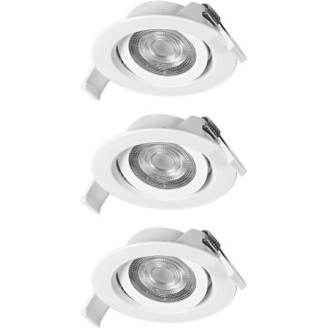Osram - Komplet od 3 LED prigušive ugradne svjetiljke SPOT LED/4,9W/230V 2700K Ø 8,7 cm bijela