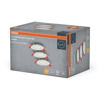 Osram - Komplet od 3 LED ugradnih svjetiljki SLIM LED/4,5W/230V