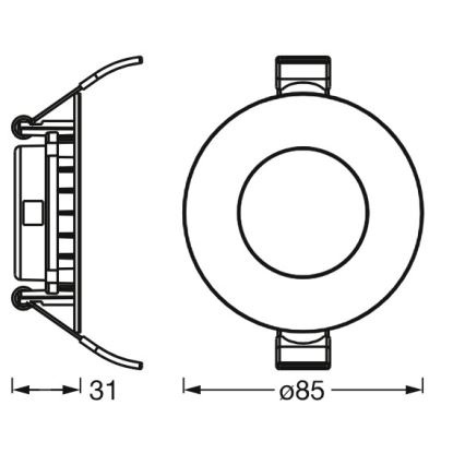 Osram - Komplet od 3 LED ugradnih svjetiljki SLIM LED/4,5W/230V