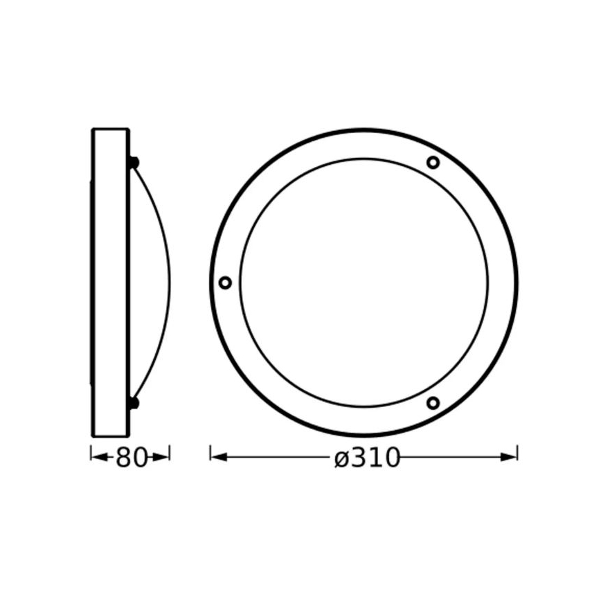 Osram - Kupaonska stropna svjetiljka BATHROOM CLASSIC 1xE27/15W/230V Ø 31 cm IP44