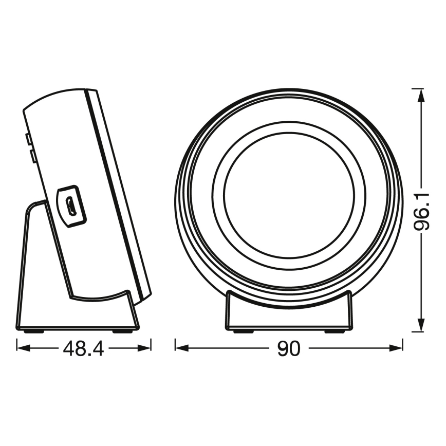 Osram - LED digitalni sat s pozadinskim osvjetljenjem NIGHTLUX LED/0,3W/5V 1000mAh 3000/4000/6500K bijela