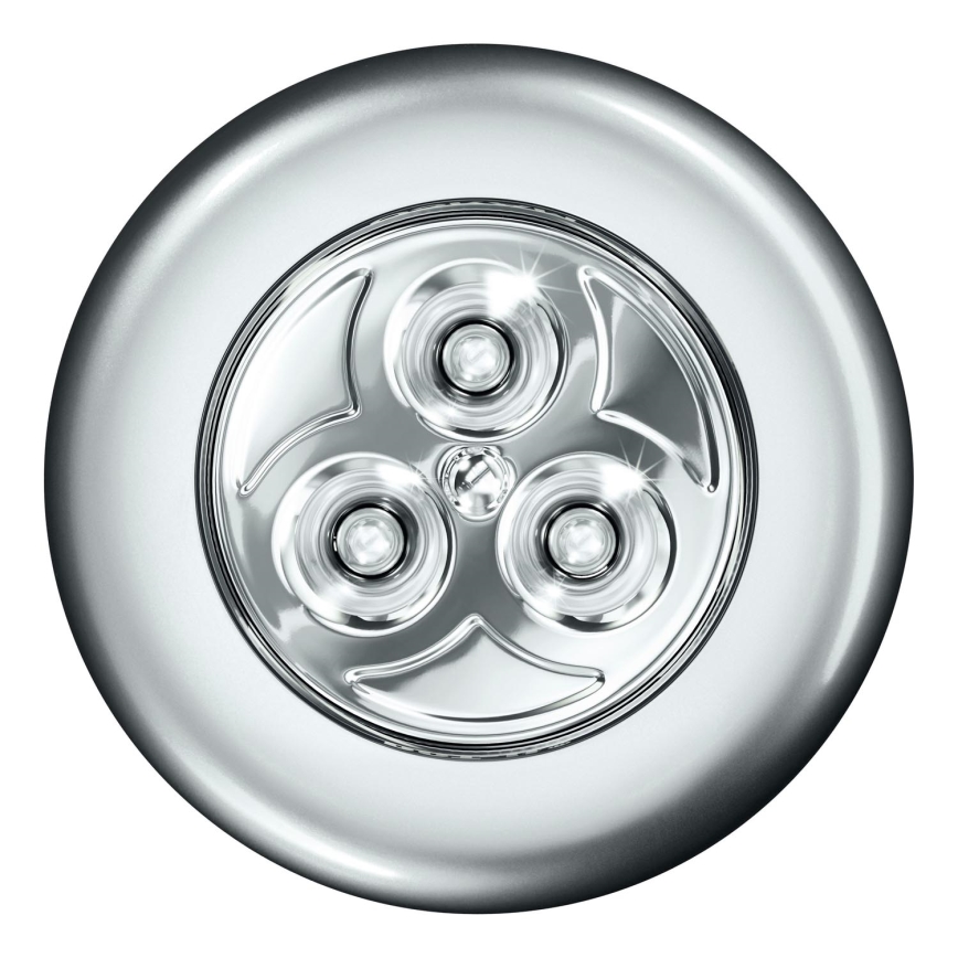 Osram - LED dodirno orijentacijsko svjetlo DOT-IT LED/0,2W/3xAAA Ø 6,8 cm srebrno