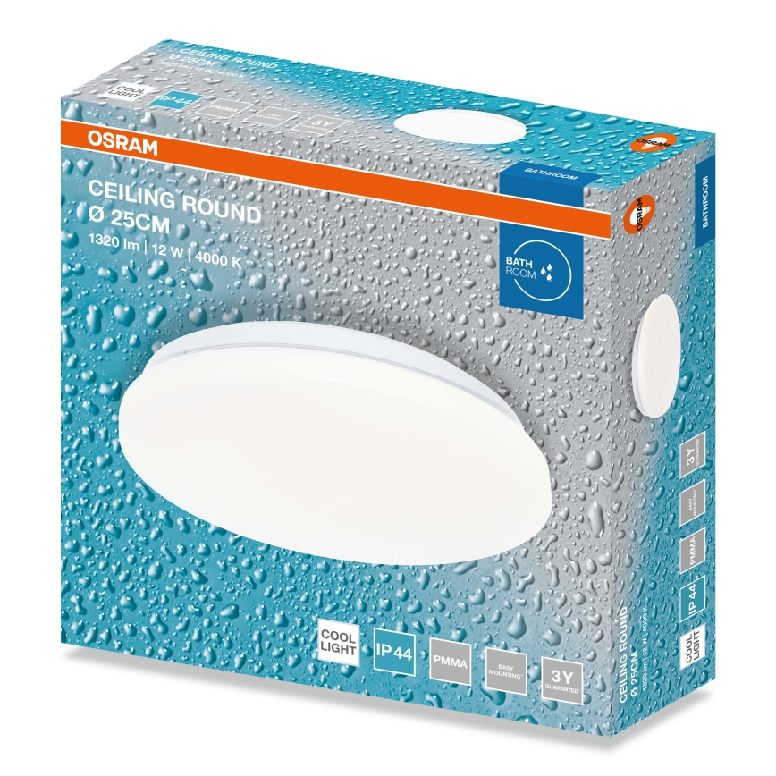 Osram - LED stropno svjetlo za kupaonicu CEILING ROUND LED/12W/230V 4000K Ø 26 cm IP44 bijela