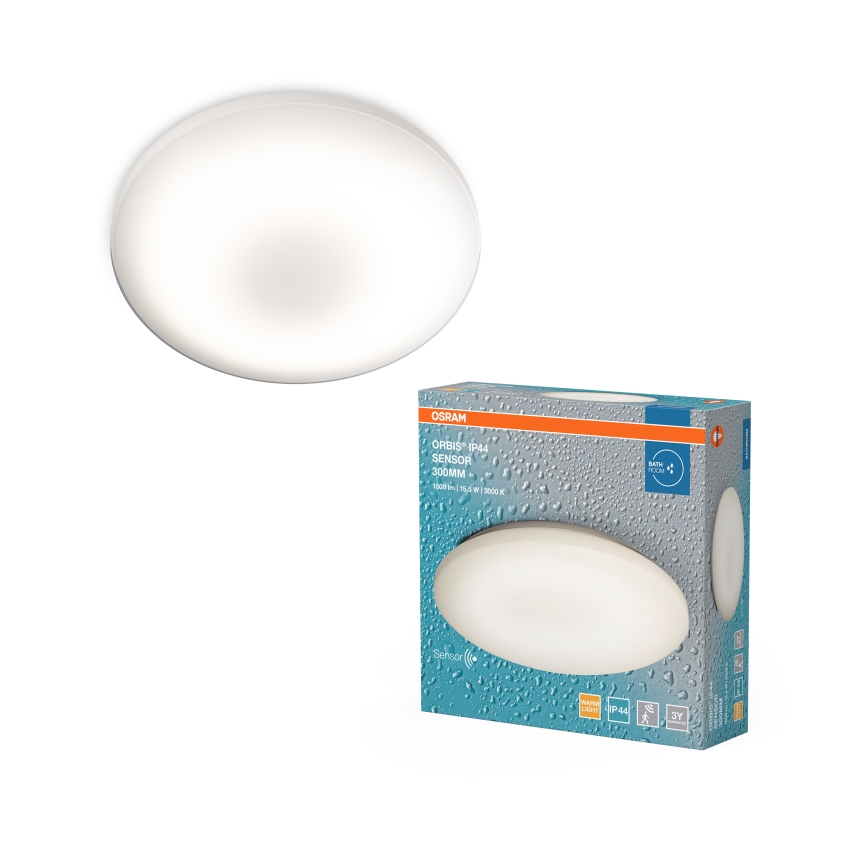 Osram - LED kupaonska stropna svjetiljka s senzorom pokreta i sumraka ORBIS LED/15,5W/230V pr. 30 cm IP44 bijela